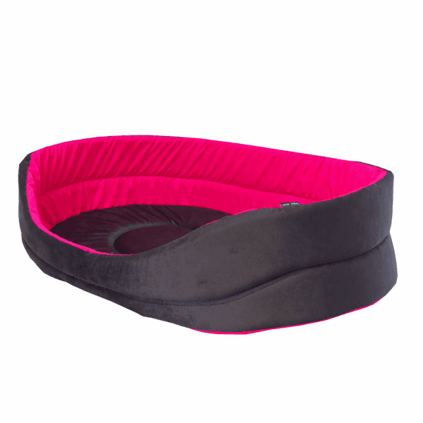CORBEILLE OVALE T75 NOIR-ROSE